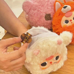 baby three-plush 2 generation zipper bag