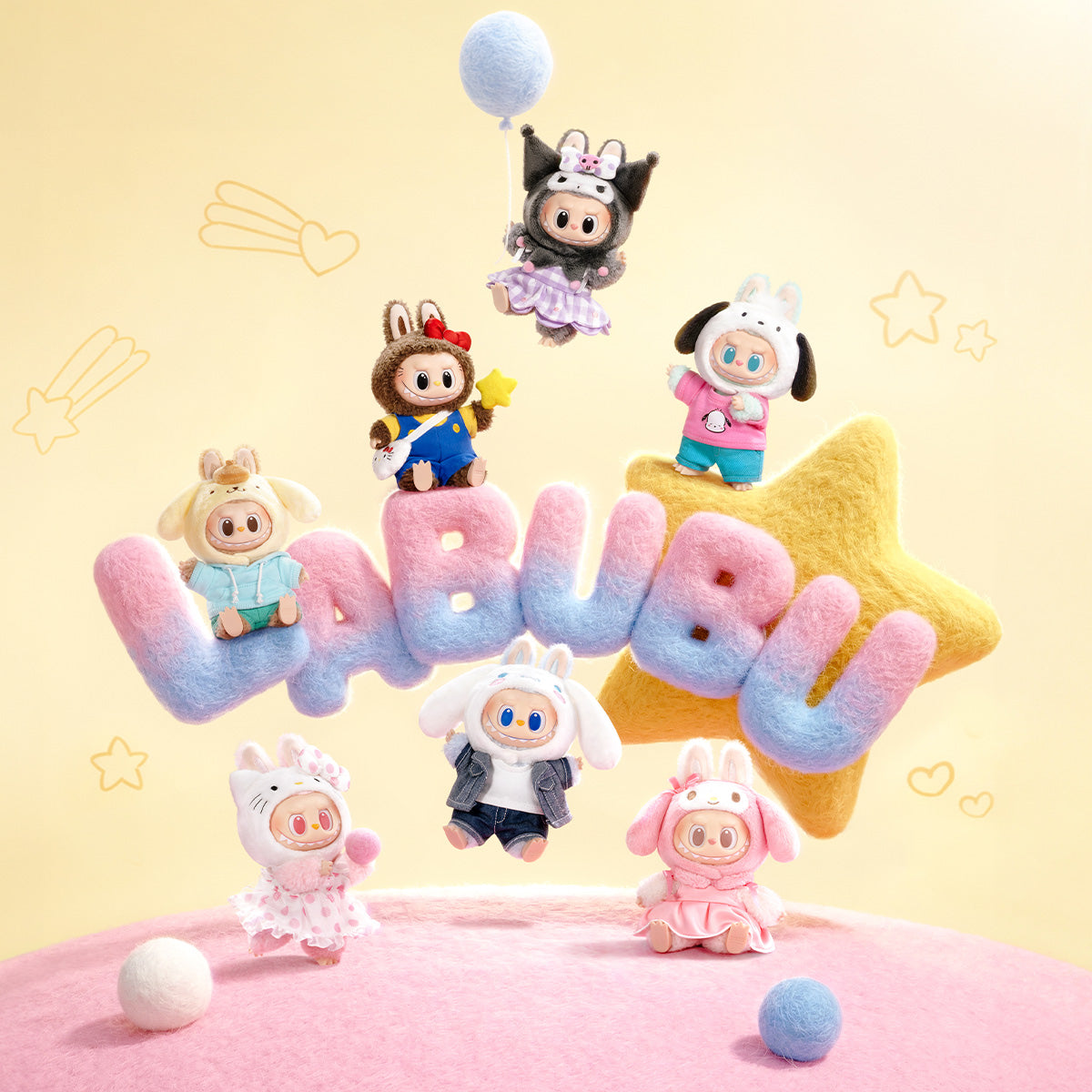 bubu x Hello Kitty and Friends Series-Vinyl Plush Pendant Blind Box