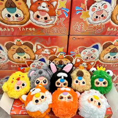 baby three-plush 2 generation zipper bag